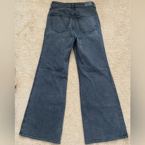 Hollister women’s size 3R (26 waist), ultra high rise, and extra wide leg.